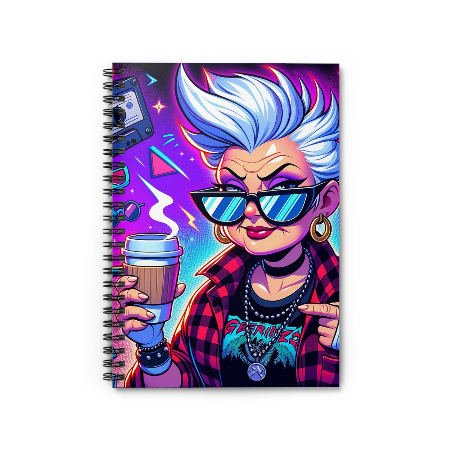 Gen X Woman Cartoon Notebook - Sarcastic Spiral Bound Ruled Lined Journal, 118 Pages, 6x8 inch Dark Humor Diary