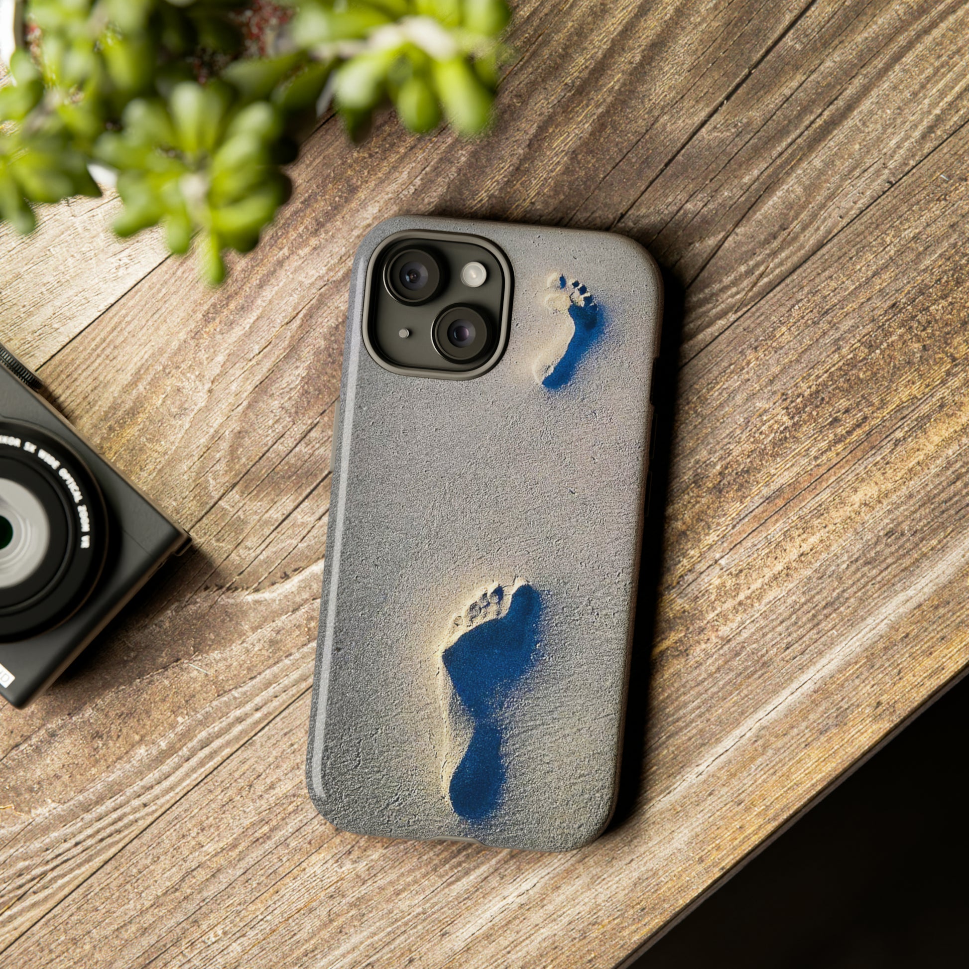 Beach Escape Tough Phone Case - Tropical Sand Footprints Design for iP CKL Designs Limited Beach Escape Tough Phone Case - Tropical Sand Footprints Design for iP CKL Designs Limited