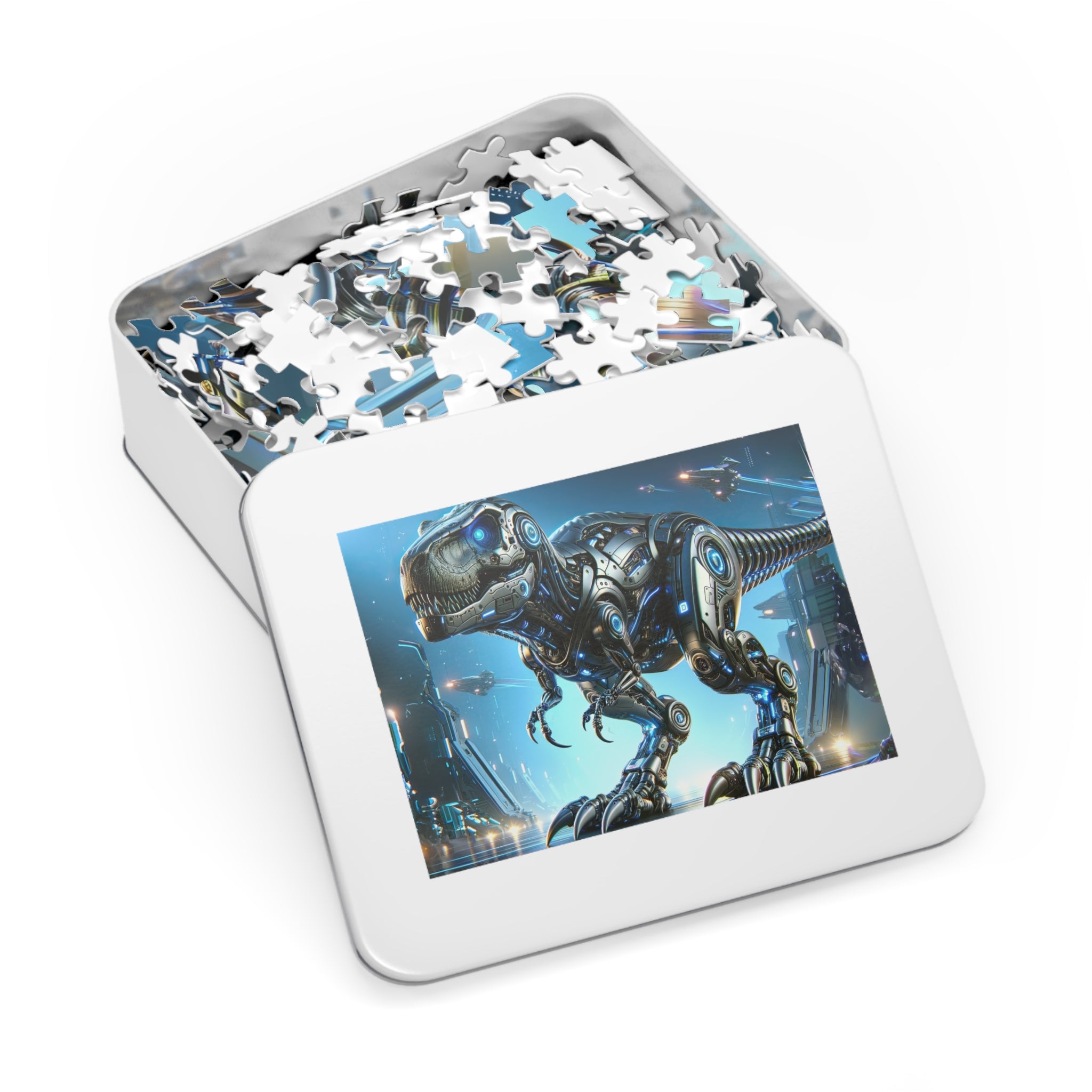 Cyber-Saurus: T-Rex Jigsaw Puzzle | Futuristic Dinosaur-30 Cyber-Saurus: T-Rex Jigsaw Puzzle | Futuristic Dinosaur-30